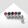 Broch "Beads and rhinestones", colored in silver