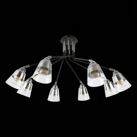 Ceiling EVOLUCE lamp. Sle102902-08. Lirino. 8x40 watts, E27, 73x73x44 cm, black color, chrome-3
