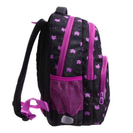 School backpack, 40 x 27 x 20 cm, Grizzly 360, ergonomic back, laptop compartment, black/lilac RG-360-5_3-3