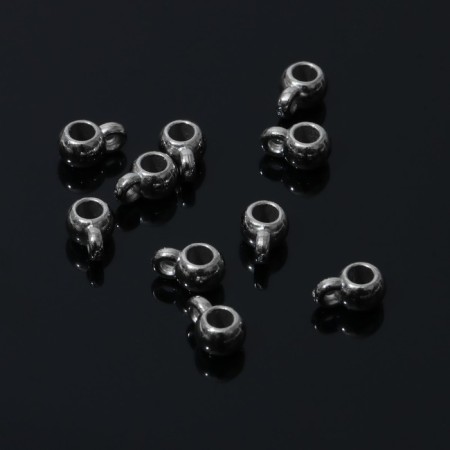 Kulon holder 0.9 × 0.6 × 0.5 cm, (set 10 pcs.), Color silver