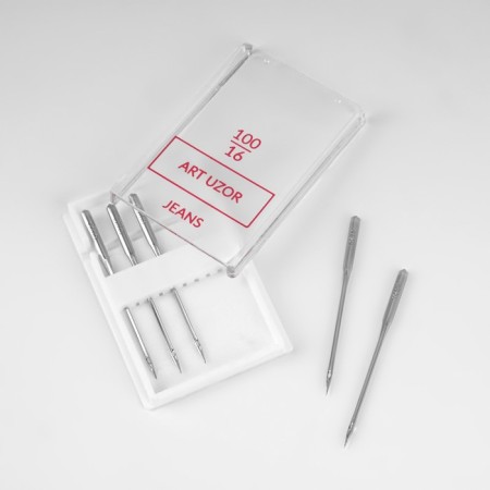 Needles for household sewing machines, for denim fabrics, No. 100/16, 5 pcs-1