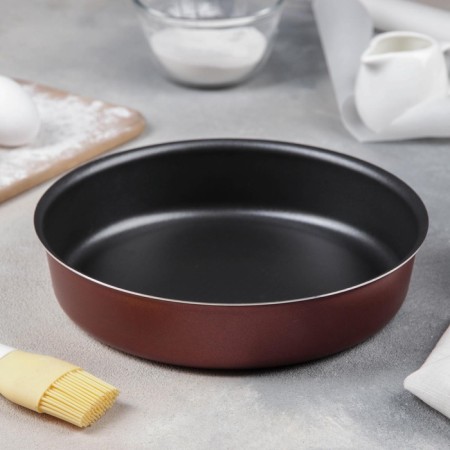 Form for the “Fun” cake, 1.6 l, d = 22 cm, anti -stick coating, burgundy color-4