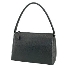 Bag women, genuine leather, black 25x9x18 cm