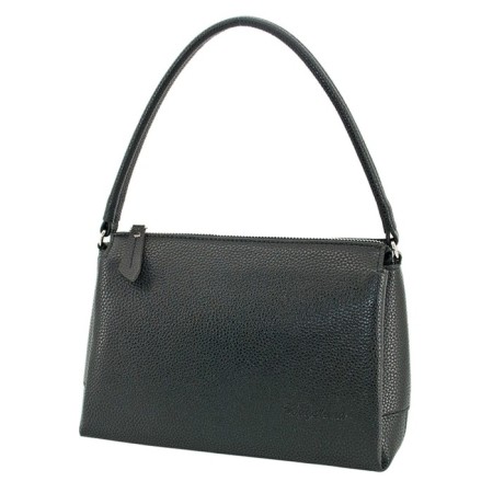 Bag women, genuine leather, black 25x9x18 cm