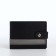 Men's purse on the button, a department for cards, coins, black color