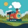 Picture on numbers Children's "steam locomotive", canvas on a subframe 20 × 20 cm