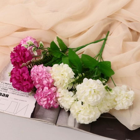 Bouquet "Premium hydrangea" 6 flowers, D-7 cm H-26 cm, mix-3