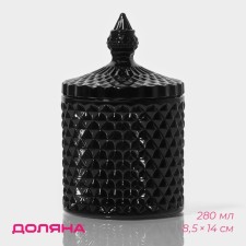 Sugar glass of the Malifisenta Glass, 280 ml, 8.5 × 14 cm, black color
