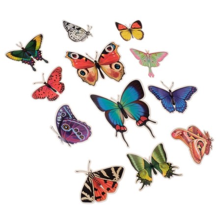 Butterflies cardboard "natural" set 12 pcs h = 4-10 cm on magnet-5