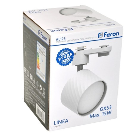 Snow -phase track lamp Feron AL125, IP40, GX53, 15 W, 81x81x105 mm, white color.-9