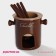 Ceramic set for Fonda Vokoan "Chocolate", 4 skewers, brown color