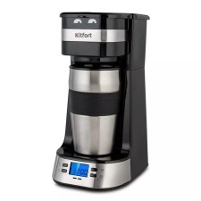 Coffee machine KitFort KT-795, drop, 750 W, 0.42 l, black-silver