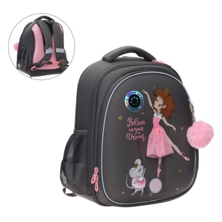 Grizzly frame backpack, 36 x 28 x 20 cm, LED backlight with a key fob, gray