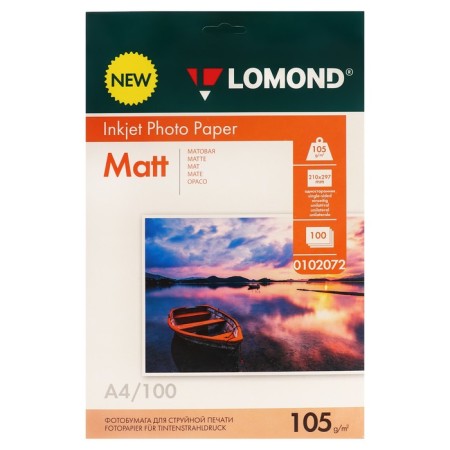 Photo paper for jet print A4, 100 sheets Lomond, 105 g/m2, one -sided, matte