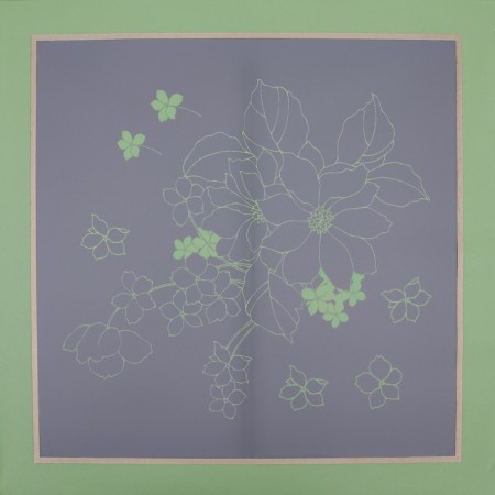 Matte flowers film, "Flowers with a border", 58x58cm, green-2