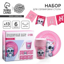 A set of paper dishes is a disposable cat 