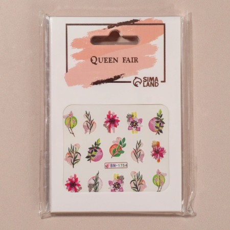 Slider - Nail design "Japanese Sakura", packing 6 pcs, multi -colored-1