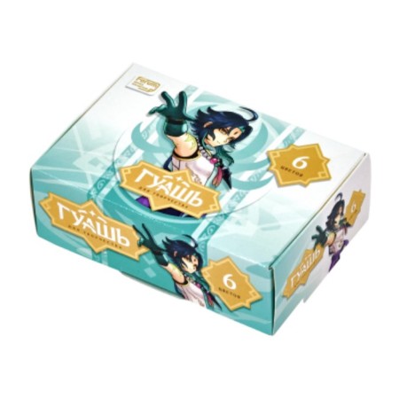 Gouache 6 colors x 25 ml, office collection "anime", in a cardboard box-3