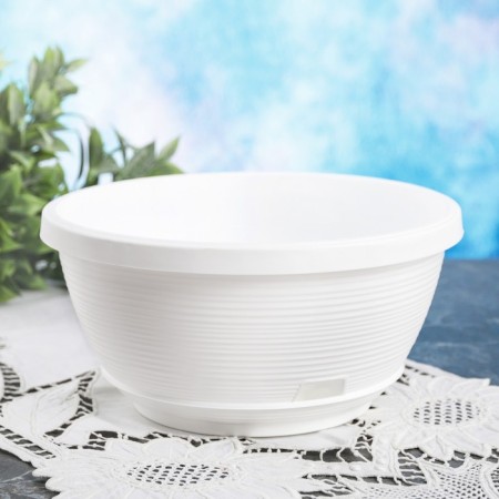 Pot with a pallet 2.7 l, d = 23, h = 11.5 "Marseille", white color