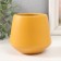Bank for candles ceramics "Trapezius" yellow 9x9x10 cm