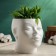 Figure pot "Girl's head" white, 16x14x16cm
