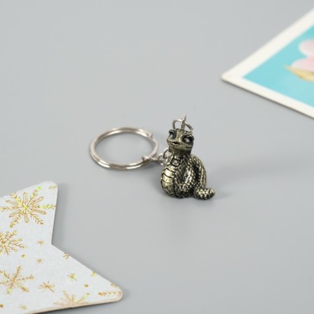 Polystone keychain "Snake" bronze mix 1.5x1.5x3 cm-1