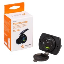 The USB Airline socket, built -in moisture -proof, with two ports and a voltmeter of 5V