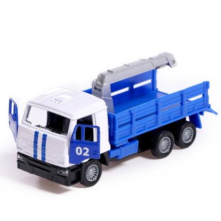 Metal machine “Kamaz evacuator”, 12 cm, doors, movable parts, inertia, ambulance 7.5 cm are opened-5