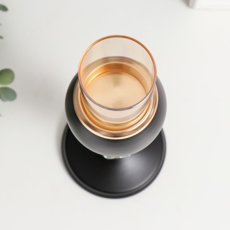 Summary Metal for 1 candle "Crystal and ball" Gold, black 30x11x11 cm-2