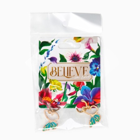 Earrings "Love", 6 x 7 cm-5