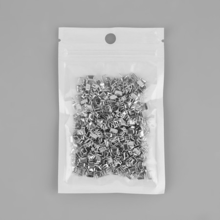 Lower limiter for zipper, metal, No. 3, 1000 ± 20 pcs, silver color-2