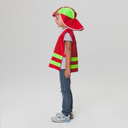 Carnival costume "Fireman EMERCOM, p. 32–34, 5-10 years old, mix color stripes-1
