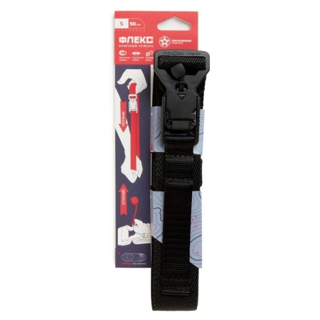 Tactical belt, trouser "Flex" magnetic buckle, size S, up to 90 cm, black-2