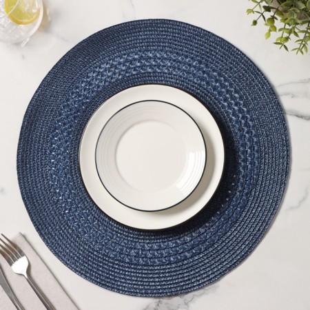 Serving napkin on the table “Oscar”, d = 38 cm, blue color-1