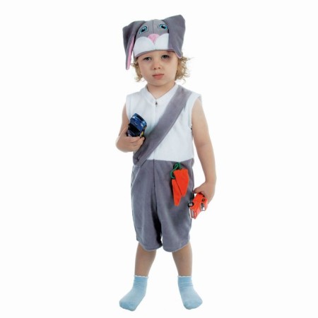 Carnival costume for the boy "Hare" from 1.5-3 years, velor, overalls, hat