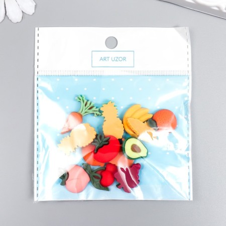 Decor for creativity plastic "Fruits and vegetables" set 13 pcs-3