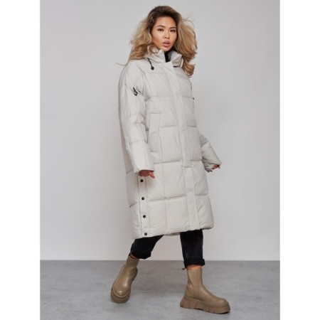 Coat insulated winter female, size 50, light-gray color-1