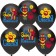 Shar Latex 12 “Happy Birthday! Bright sympaths”, fluorescent, 2-sided, set 25 pcs., Black color