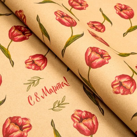 Paper packaging craft "Tender tulips", 70 x 100 cm-1