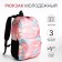 Youth backpack from textiles, 3 pockets, pink color