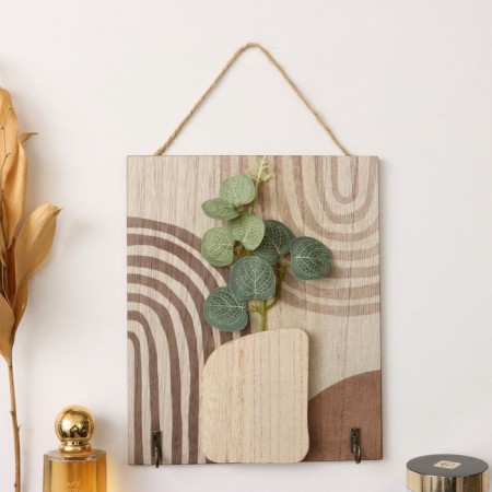 Decorative wood hooks "Abstraction. Rectangle. Flower" 1.5x19.5x23.5 cm