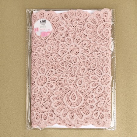 Lace elastic fabric, 190 mm × 2.7 ± 0.5 m, pink-beige color-4