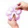 Squash anti -stress - a toy "Cat's foot", with a fluffy sprinkle, mix