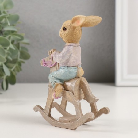 Polystone souvenir "Bunny on a rocking rod-rod" 9.5x4x4x13 cm-2