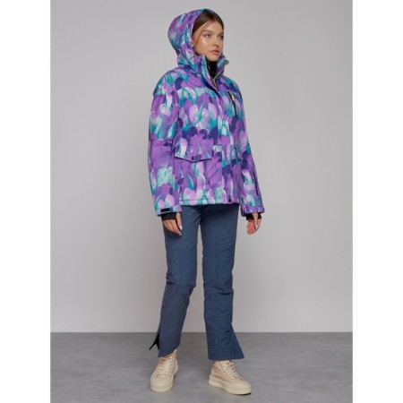 Ski jacket female winter, size 50, purple color-13