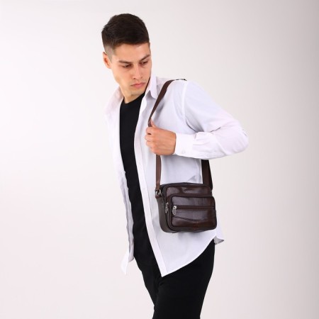 Male bag, brown color-6