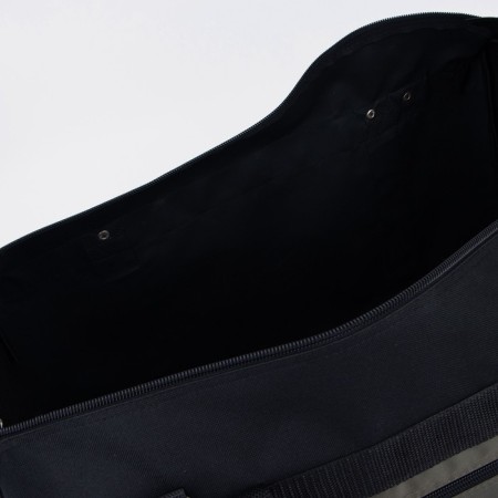 Road bag, 3 parts on zippers, external pocket, long belt, black color/hucky-2