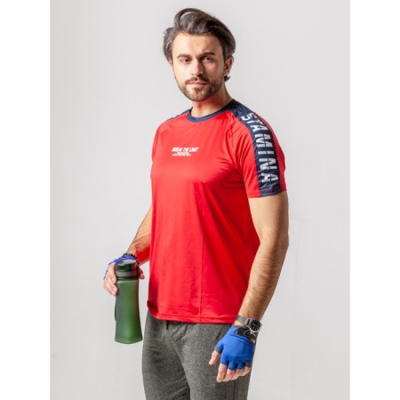 Sports T -shirt male ise, size 48, red color-11