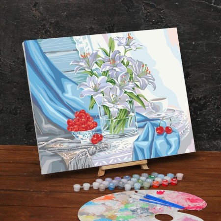 Picture on numbers on a canvas with a subframe of Lily, 40 x 50 cm-1