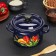 Cylindrical pan, 2 l, metal cover, induction, dree mix, blue color